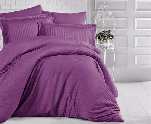 КПБ СТРАЙП-Сатин Фиолетовый 140гр 100% хлопок